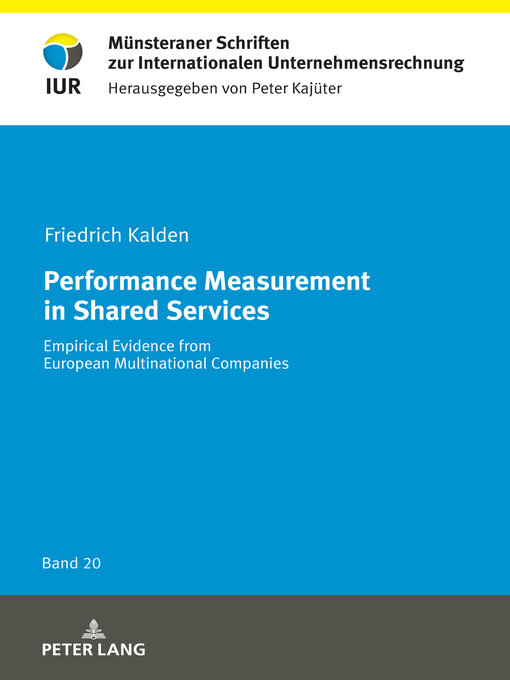 Title details for Performance Measurement in Shared Services by Peter Kajüter - Available